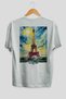 Eiffel Tower France White Oversize Country City Back Printed Unisex T-Shirt 100% Cotton Premium