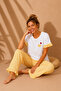 Bürümcük Knitted Short Sleeve Ruffled Women's Pajama Set - 2