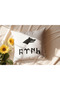 Old Turkish Turkish Script and Wolf Icon Pillow, Meaningful Gift - 2