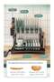 2 Tier Foldable Dish Drying Rack with Utensil Holder & Cutting Board Holder & Drainboard Tray, Rotatable Drainage System Scratch Resistant Frosted Baking Process Coatings, Large Black UK86279 - 4