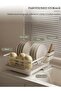 Dish Rack for Kitchen Counter,Stainless Steel Sink Dish Drainer Rack With Tray Kitchen Drying Rack For Drying Glasses, Bowls, Plates, Clear - 3