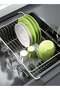 Dish Drying Rack in Sink, Expandable Stainless Steel Dish Drainers for Kitchen Counter, Dish Dryer Rack for Inside Sink, Over The Sink Dish Racks with Utensil Holder, Silver