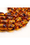 German Musk Beads 33 Beads 10.5x13.5mm Amber Burgundy Decorative Beads Antique Metal Tassel 47.5g - 5
