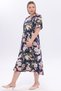 Pentagonal Collar Piece Stitched Half Sleeve Plus Size Cotton Combed Dress - 3