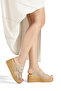 Sup 2005 Double Buckle Stone Detailed Padded Sole Slippers - 4