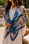 Floral Patterned Satin Neck Scarf/Bandana 70X70 cm - 6