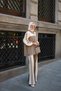 Women's Snap Detail Double Color Thick Striped Suit Green - 2