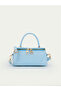 Women's Box Model Leather Handle Zippered Crossbody Handbag and Shoulder Bag - 2