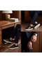 Black Flat Leather Large Size Sneaker - 7