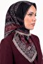 وشاح قطني مزخرف بالزهور باللون الأسود البرقوق