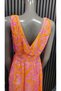 Colorful Front and Back V-Neck Women's Summer Dress with Elastic Waist and Slits - 5