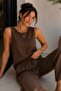 Women's Sleeveless Double Set Comfortable Fit Carrot Cut Pants Casual Stylish Set My3545