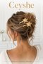 Pinterest 2-Piece Shiny Gold Star Imported Gold Plated Thick Metal Snap Clip Hair Clip - 2