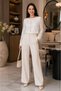 Women's Stylish Blouse with Gepure Sleeves and Detailled Collar with a Necklace