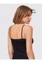 Clear Patterned Thin Straps 100% Cotton Lace Detailed Feminine Vintage Short Undershirt - 2