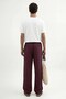 Burgundy Modal Blend Striped Men's Trousers - 6