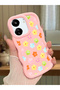 Poco C65 Compatible Case Camera Protector Pink Silicone Couple Phone Case Floral Pattern