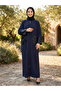 Standard Ferace with Zippered Cuffs and Pockets, with Sequin Detail, Loose Cut, Can Be Weared in Sizes 40-48. - 3