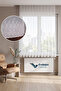 Embroidered Skirt Ecru Non-Iron Honeycomb Top Short Tulle 1:2.5 Regular Pleat Cornice Ready Living Room / Bedroom / Kitchen