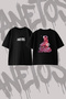 Ariana Grande_97 Design Back Printed Cotton Black Oversize T-Shirt