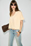 Orelia Women's 100% Organic Cotton Comfortable Fitted Deep V-Neck Yellow T-Shirt - 3