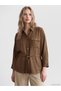 Özmarka New Season Brown Women's Shirt with Tie at the Waist