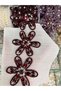 Crystal Stone Flower Applique Iron-On Evening Dress Napkin Edge Accessory Wedding Dress Engagement Material -Burgundy -Size 8 cm