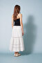 Cotton Long Skirt with Lace Detail - 4