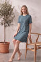 Cotton Patterned Striped Interlock Knitted Short Sleeve Nightgown Dress 95cm - 3