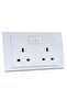 Double Wall UK Socket with Switches, 13A, 2-Gang British Standard, White - 4