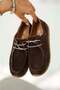 Casper Women's Lace-Up Genuine Suede Leather Casual Shoes Brown - 5