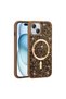 iPhone 15 Case Glittery Diamond Stone Magsafe Camera Raised Silicone Tkng - 2