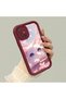 Samsung Galaxy A51 Compatible Case Camera Protector Burgundy Silicone Couple Phone Case Cat Pattern - 3