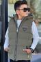 Boy's Snap Fastener Hooded Nova Fabric Inflatable Vest Ylk3026 - 3