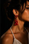 Coral Formed Red Dangle Earrings Mediterranean Inspired Original Design Women's Earrings - 5
