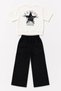 Girls' New City Printed Top and Bottom Set Casual Set with Wide-Legged Pants - 3