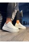 Jy144 Volt Lace-Up Leather Men's Casual Sneaker High Sole Shoes Cbt White - 2