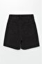Yüksel Bel Standard Fit Black Women's Shorts - 3