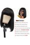 Brazilian Straight Human Hair None Lace Front Glueless Machinemade Short Bob Wigs for Women - 3