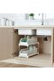 2 Tier Sliding Shelves Portable Storage Organiser, White Plastic with Metal Legs, Stackable Pull Out Basket Rack - 4