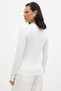 Women'S, White Color Long Sleeve Crew Neck T-Shirt & Blouse, Ribbed Camisole Fabric - 5