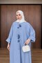 Women's Embroidered Wide Fit Long Denim Dress - 6