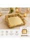 Premium Flower Detailed Square Presentation Tray with Feet 22X22 cm Coffee Turkish Delight Engagement Promise Tray