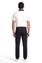 Men's Regular Fit Half Zipper Metallic Logo Detailed Cotton Short Sleeve White Polo Collar T-Shirt - 4