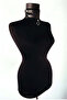 Black Vegan Leather Choker Collar with O-Ring Metal Ring Detail - 2