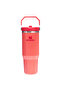 The Iceflow Flip Straw Thermos Cup with Straw 0.89 Lt Flask Coral