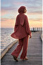 Bürümcük Fabric Ruffled Hijab Double Set 13250-05 Dusty Rose
