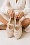 Women's Breathable Tulle Detailed Buckle Stylish Daily Ballet Shoes - 8