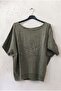 Khaki Pool Collar Short Sleeve Sequined Sleeves and Hem with Mesh Detail Star Appliqué Woven Blouse 63 68 - 2