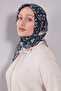 وشاح من القطن الحريري بنمط هندسي باللون الأخضر الزمردي